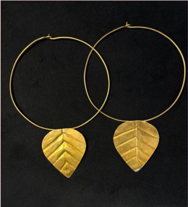 Golden leaf earrings