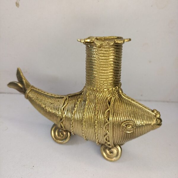 Dhokra Fish Candle Stand