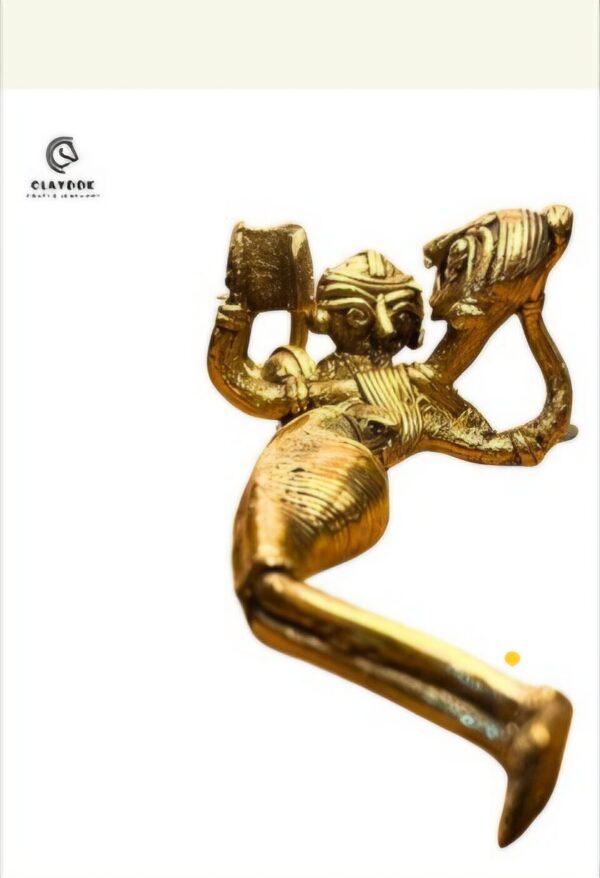 Dhokra Brass Art – Tribal Lady Reading with Child - Image 2
