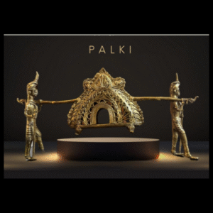 Handcrafted Tribal Palanquin Sculpture – Dhokra Art Figurine