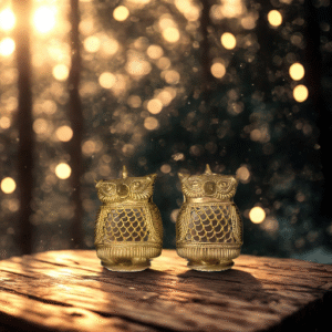 Handcrafted Brass Owl Figurines | Set of 2