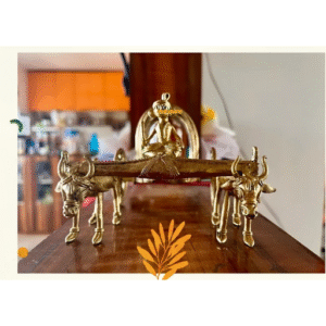 Brass Bullock Cart Showpiece – Handcrafted Dhokra Tribal Art