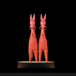 Terracotta Twin-Horse Figurine – Handcrafted Indian Folk Art | Ethnic Home Decor Accent