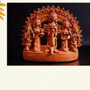 Terracotta Durga Idol with Family – Handcrafted Folk Sculpture