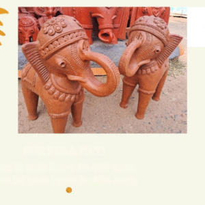 Terracotta Elephant Showpiece – Traditional Handcrafted Art
