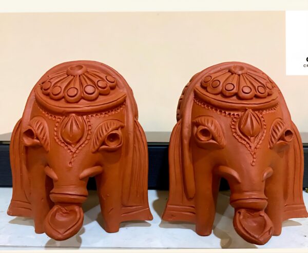 Terracotta Bunga Hati – Elephant Head Wall Décor (Single Piece)