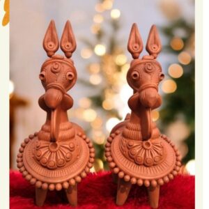 Terracotta Kathakali Horse Pair
