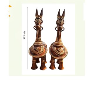 Terracotta Kathakali Horse Pair(Grand Decorative Piece)